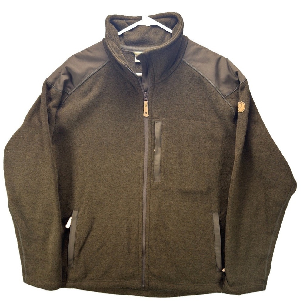 Fjällräven Buck Fleece Jackets Mens 2XL Green Full Zip Quick Dry Insulating